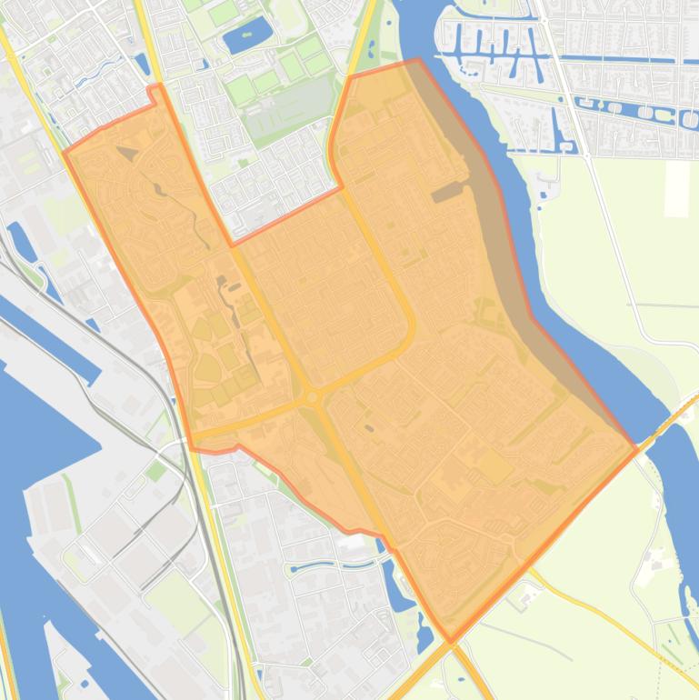 Kaart van de wijk Terneuzen Zuid.