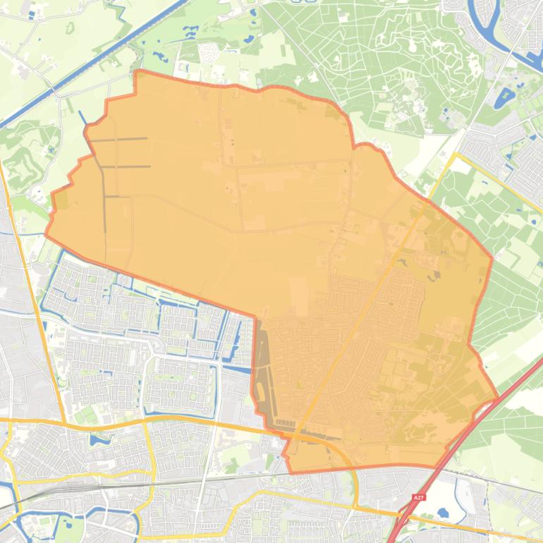 Kaart van de wijk Teteringen.