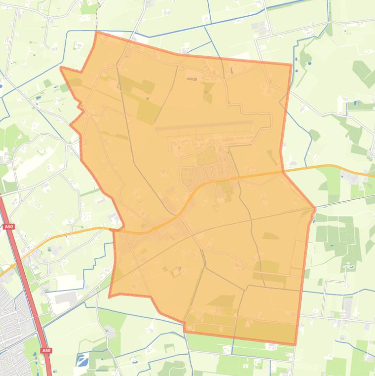 Kaart van de wijk Teuge.