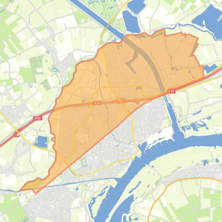 Kaart van de wijk Tiel-Noord.