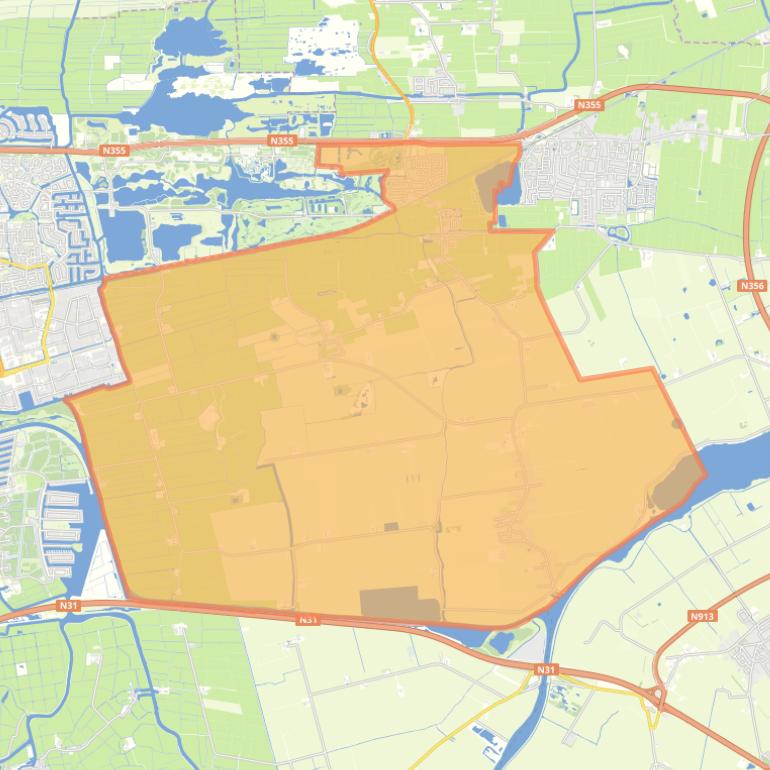 Kaart van de wijk Tytsjerk.