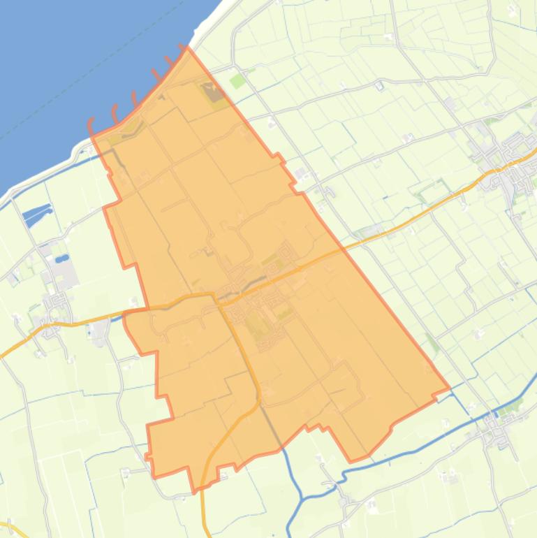 Kaart van de wijk Tzummarum.