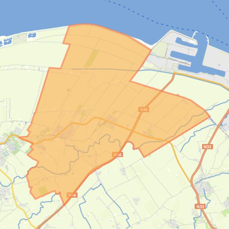 Kaart van de wijk Uithuizermeeden.