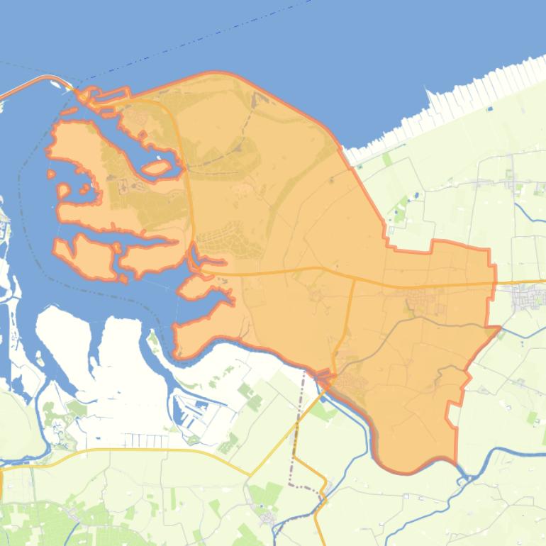 Kaart van de wijk Ulrum.