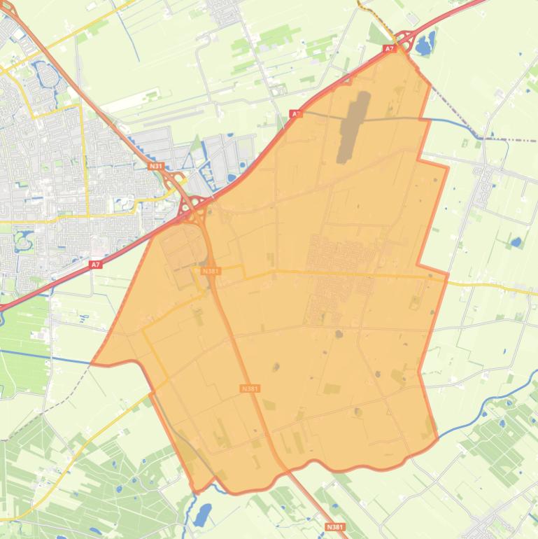 Kaart van de wijk Ureterp.