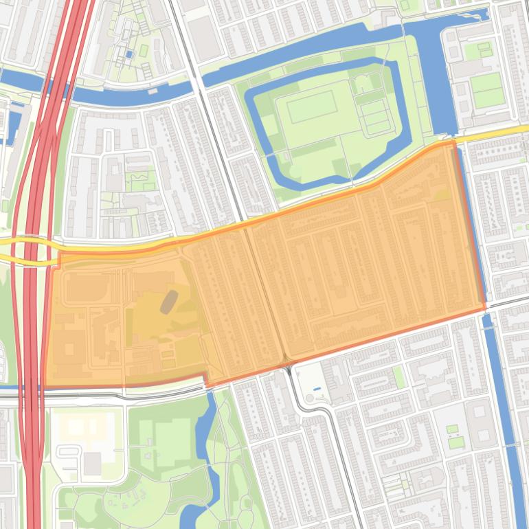 Kaart van de wijk Van Galenbuurt.