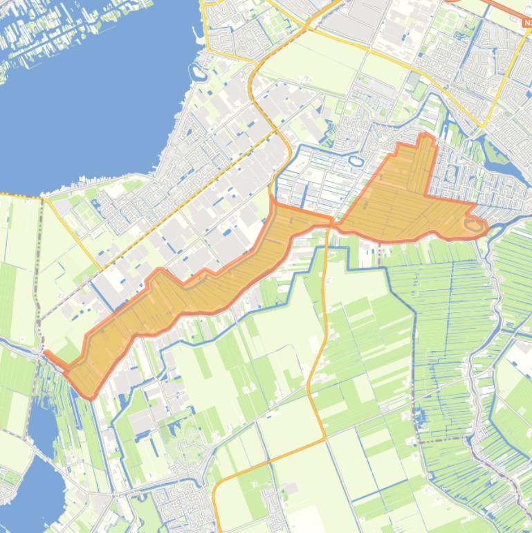 Kaart van de wijk Veenweidegebied.