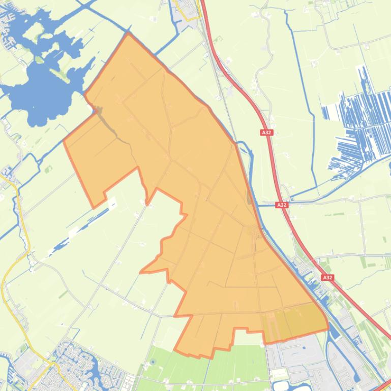 Kaart van de wijk Vegelinsoord.