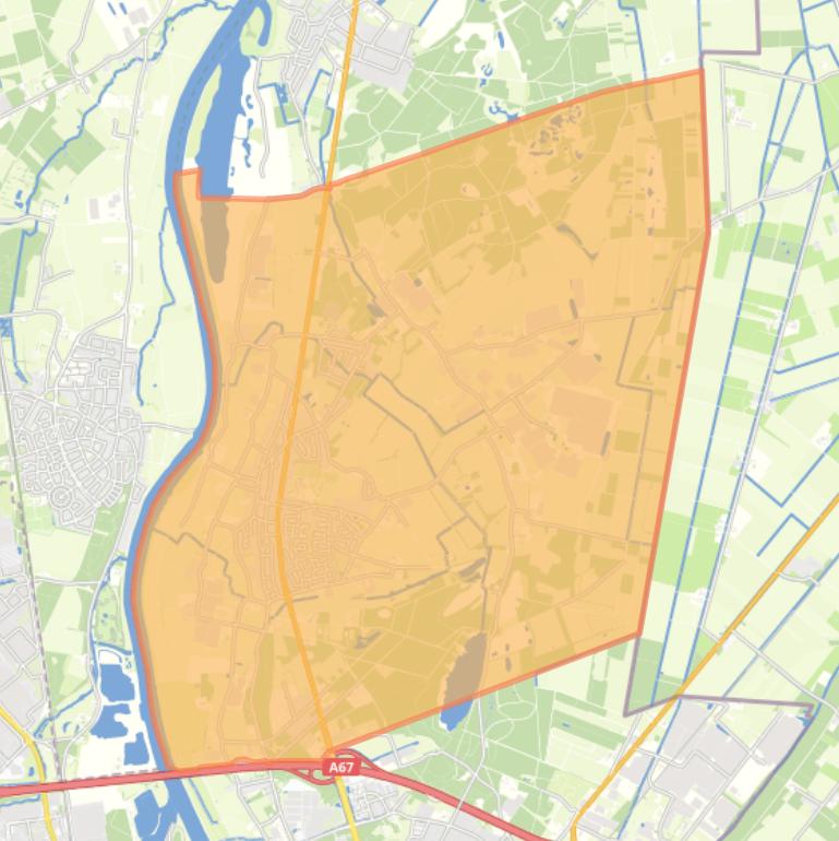 Kaart van de wijk Velden.