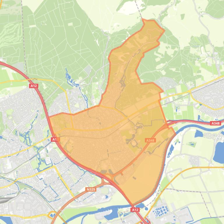 Kaart van de wijk Velp.