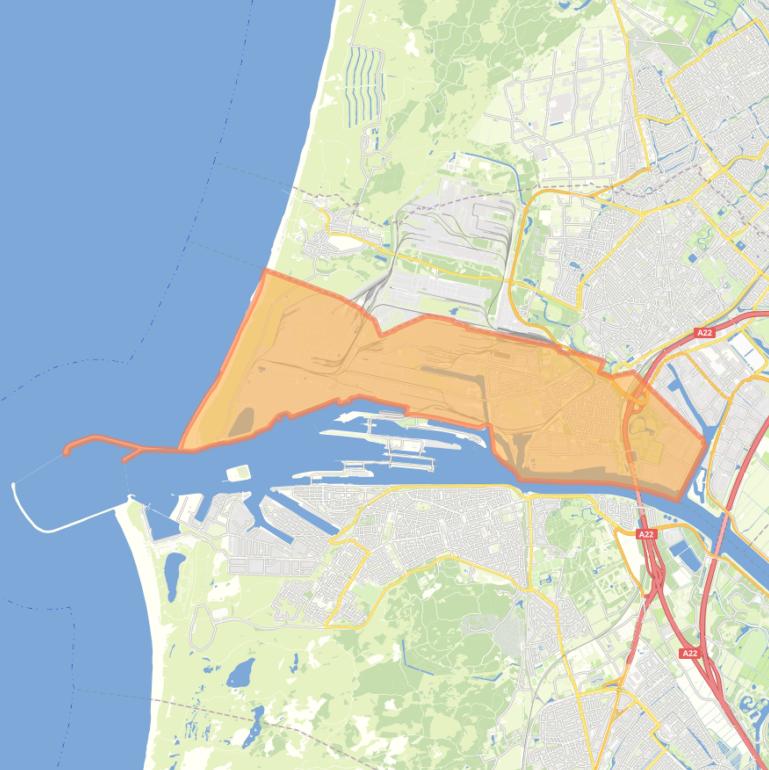 Kaart van de wijk Velsen-Noord.