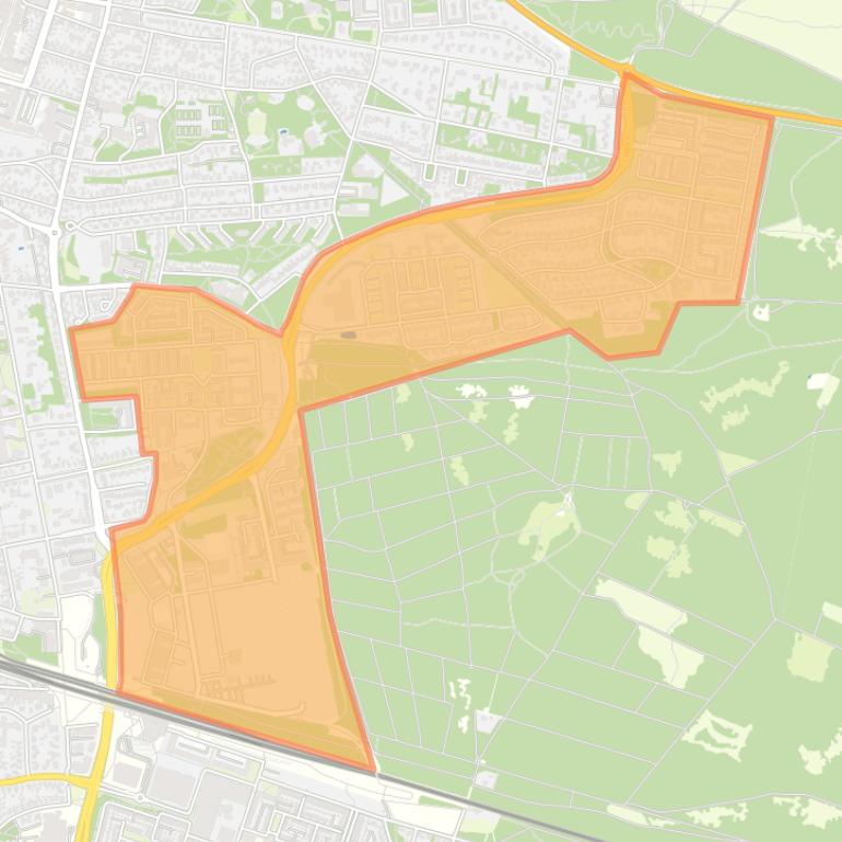 Kaart van de wijk Veluwse Poort.