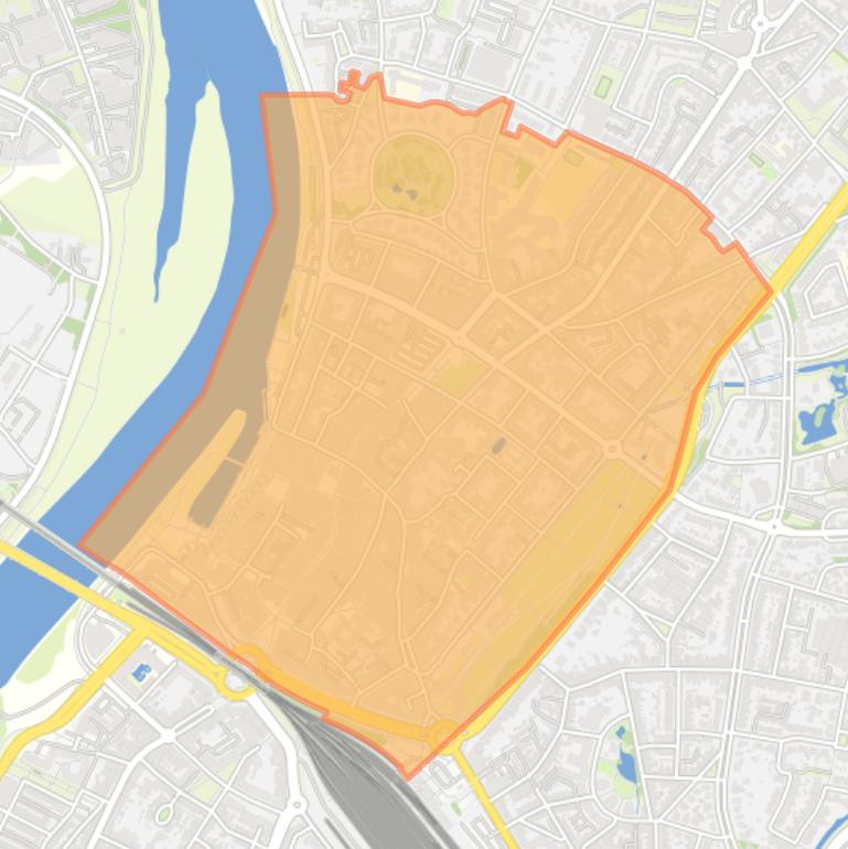 Kaart van de wijk Venlo-Centrum.