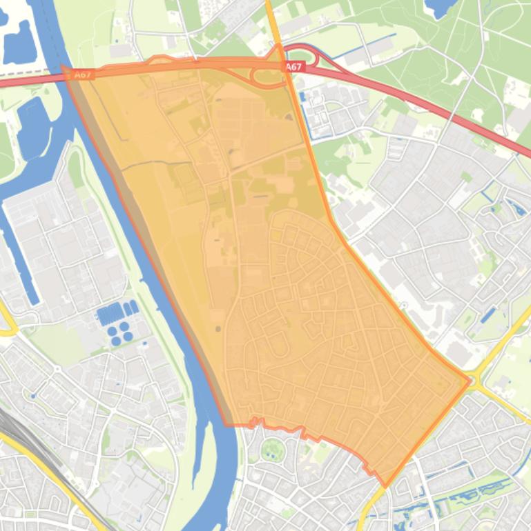 Kaart van de wijk Venlo-Noord.