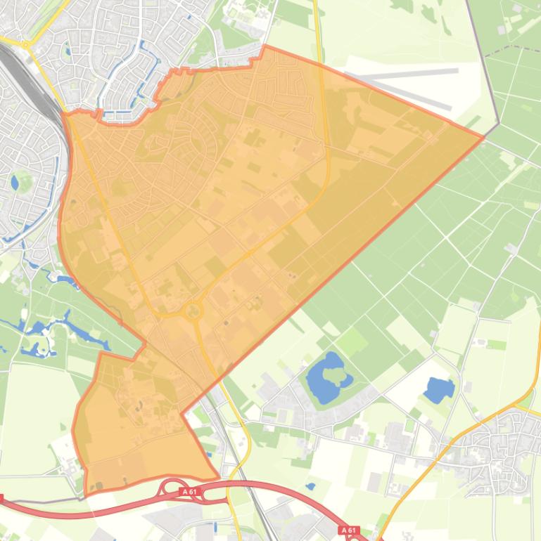 Kaart van de wijk Venlo-Oost-Zuid.
