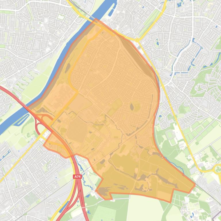 Kaart van de wijk Venlo-Zuid.