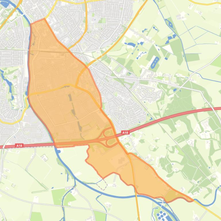 Kaart van de wijk Verheulsweide (bedrijventerrein).