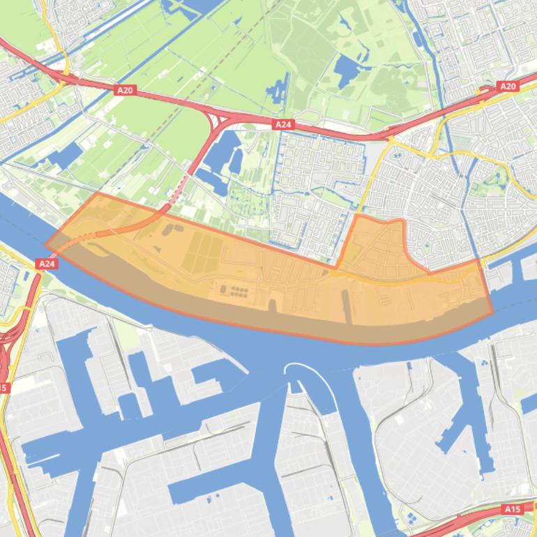 Kaart van de wijk Vettenoordse Polder.