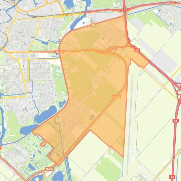 Kaart van de wijk Vijfhuizen.