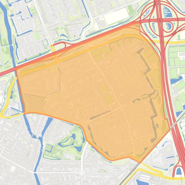 Kaart van de wijk Vlaardinger Ambacht.