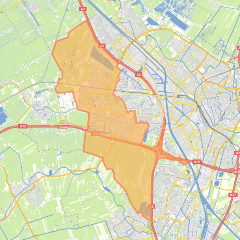 Kaart van de wijk Vleuten-De Meern.