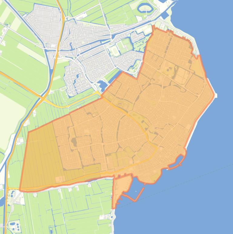 Kaart van de wijk Volendam.