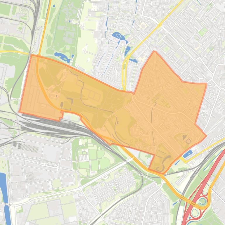 Kaart van de wijk Vondelkwartier.