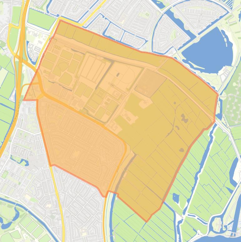 Kaart van de wijk Vondelkwartier.