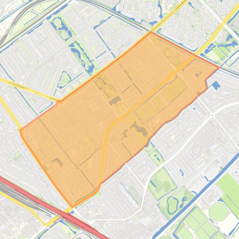 Kaart van de wijk Voorburg Midden.