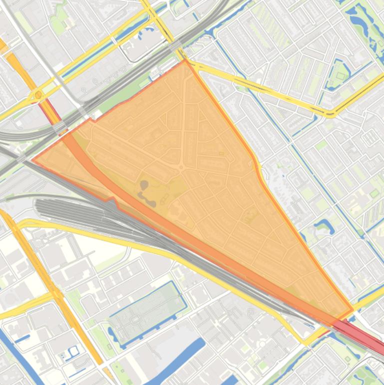 Kaart van de wijk Voorburg Noord.