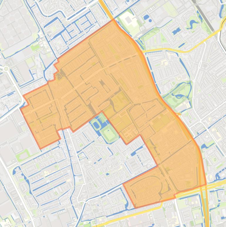 Kaart van de wijk Voordijkshoorn.