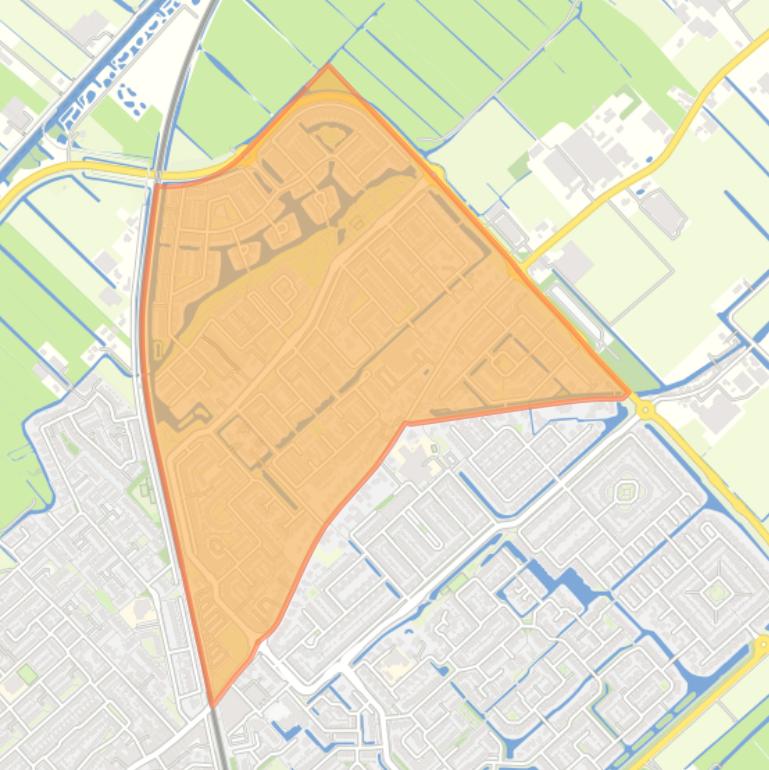 Kaart van de wijk Voorhout Hooghkamer.