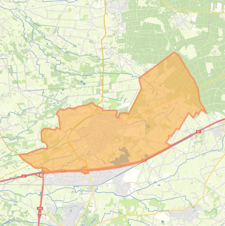 Kaart van de wijk Voorthuizen.