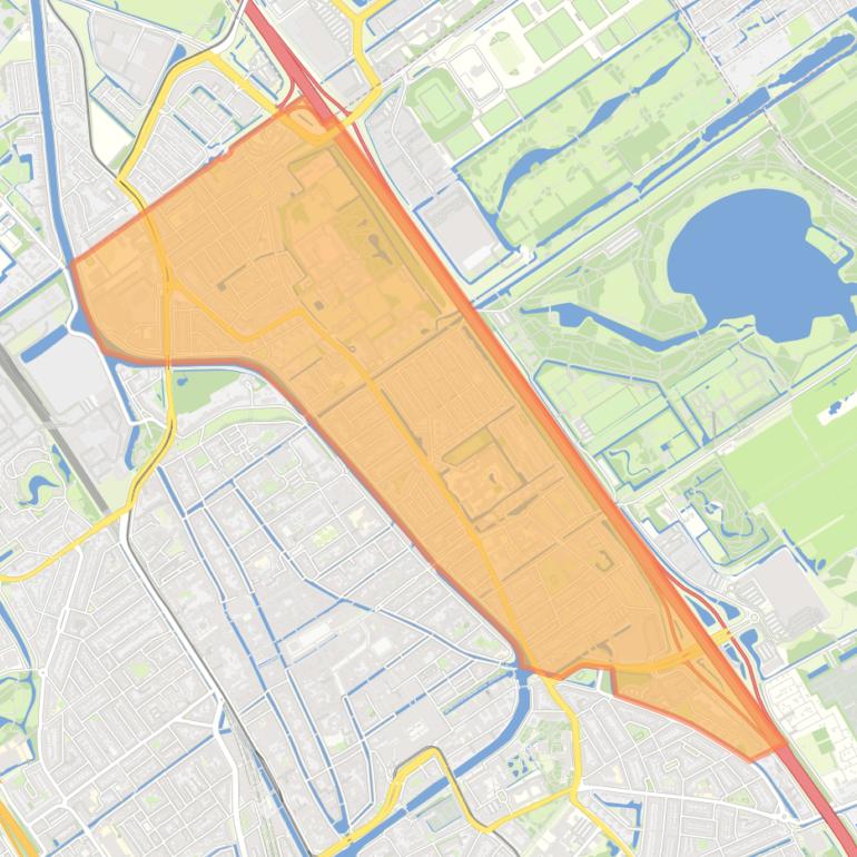 Kaart van de wijk Vrijenban.