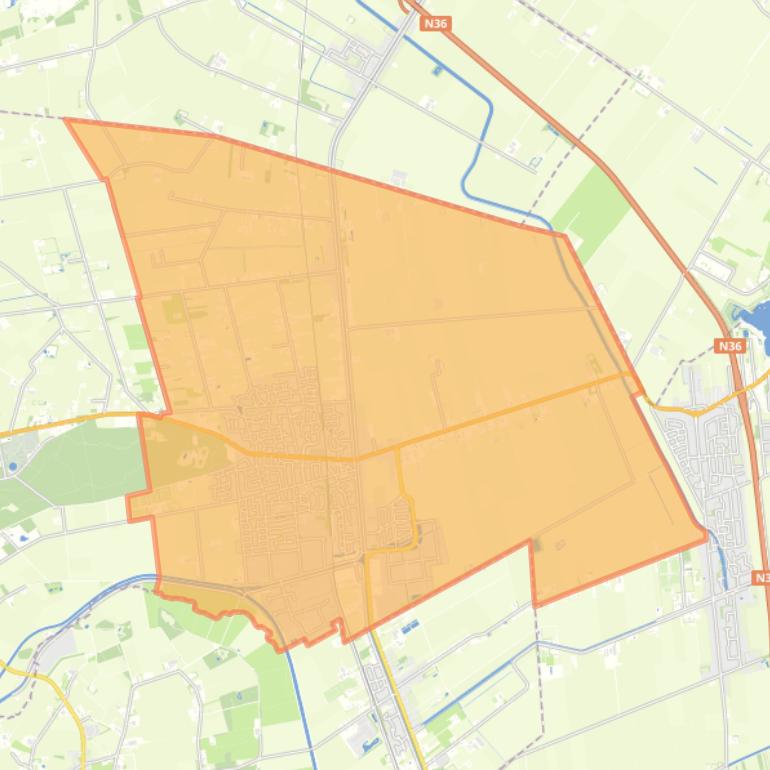 Kaart van de wijk Vroomshoop.