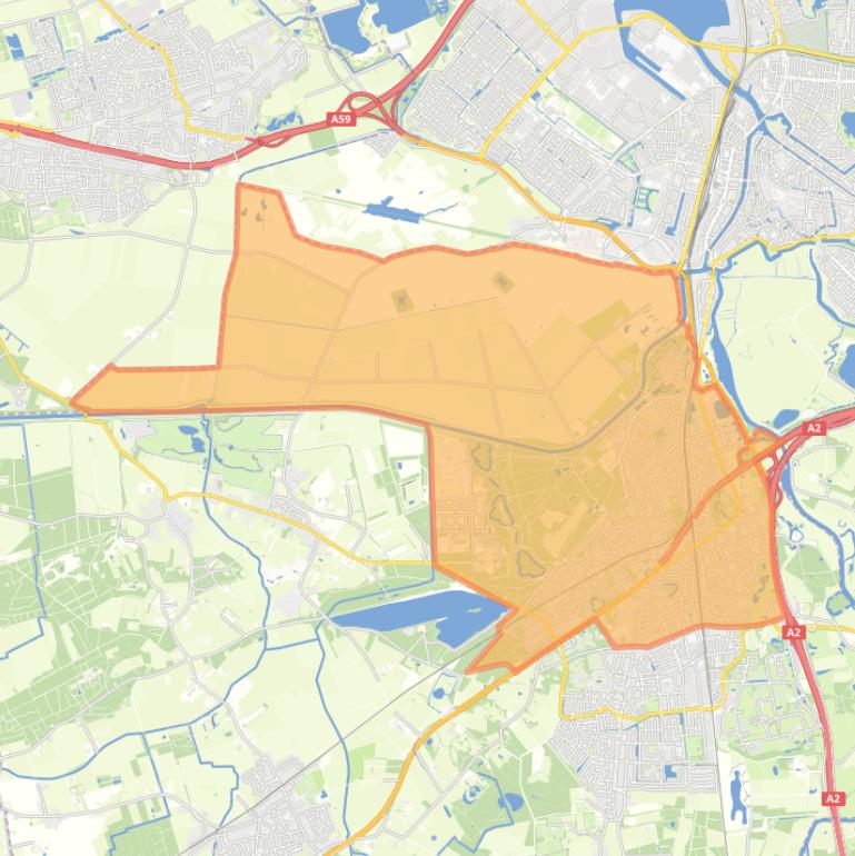 Kaart van de wijk Vught.
