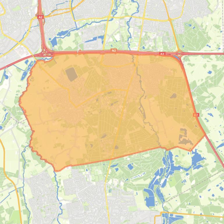 Kaart van de wijk Waalre.