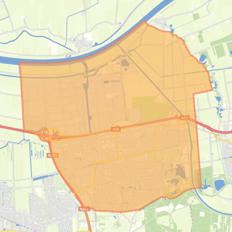 Kaart van de Waalwijk.