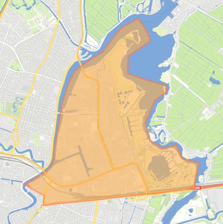 Kaart van de wijk Waarder- en Veerpolder.