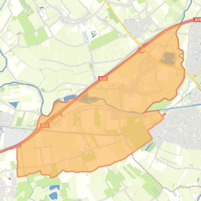 Kaart van de wijk Wadenoijen en Kapel Avezaath.