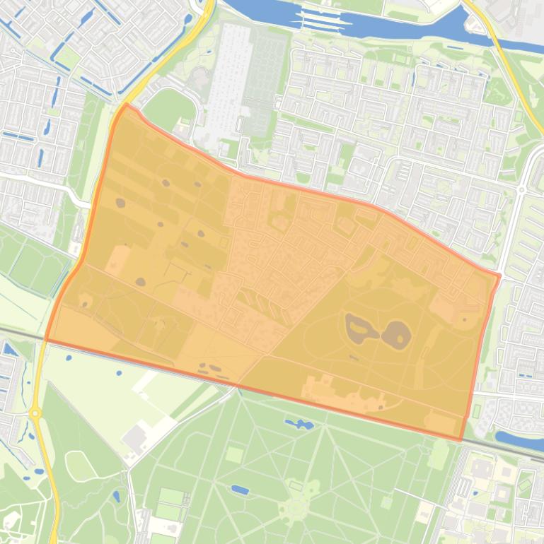 Kaart van de wijk Wandelbos Zuid.