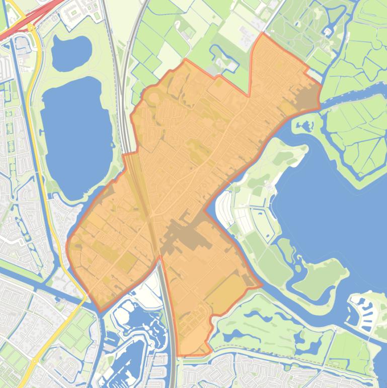 Kaart van de wijk Warmond.