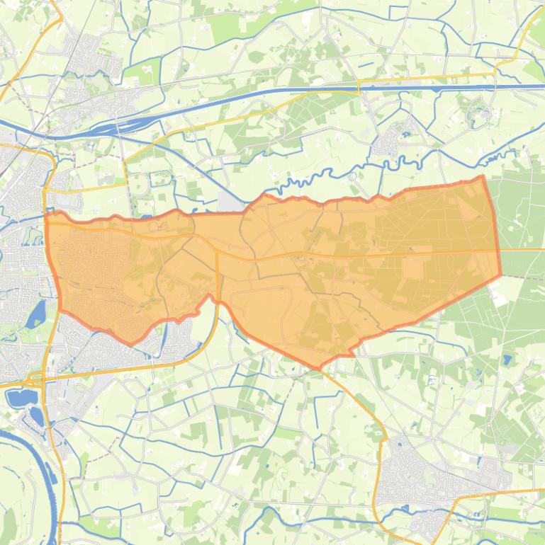 Kaart van de wijk Warnsveld.