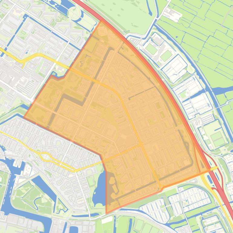Kaart van de wijk Waterlandpleinbuurt.