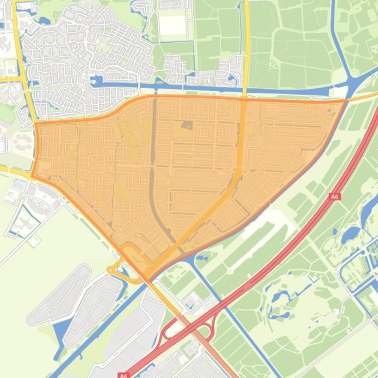 Kaart van de Waterwijk-Landerijen.