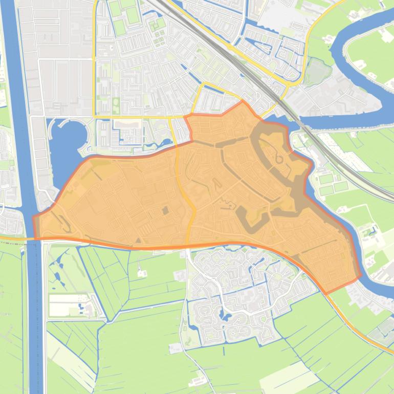 Kaart van de wijk Weesp Binnenstad/Zuid.