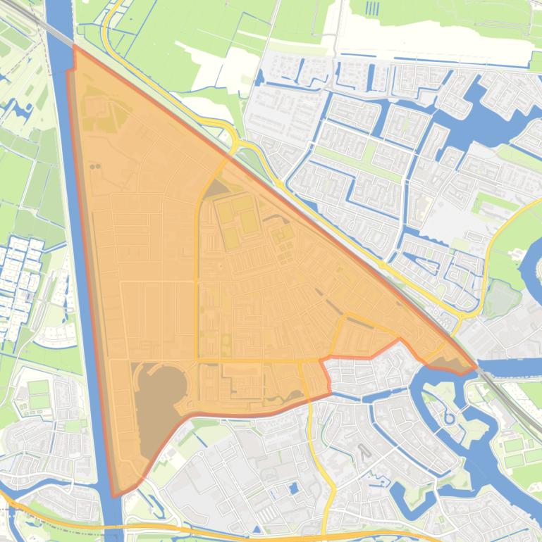 Kaart van de wijk Weesp-Noordwest.