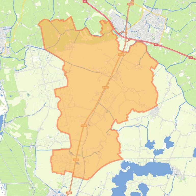 Kaart van de wijk Weidestreek Zuid.