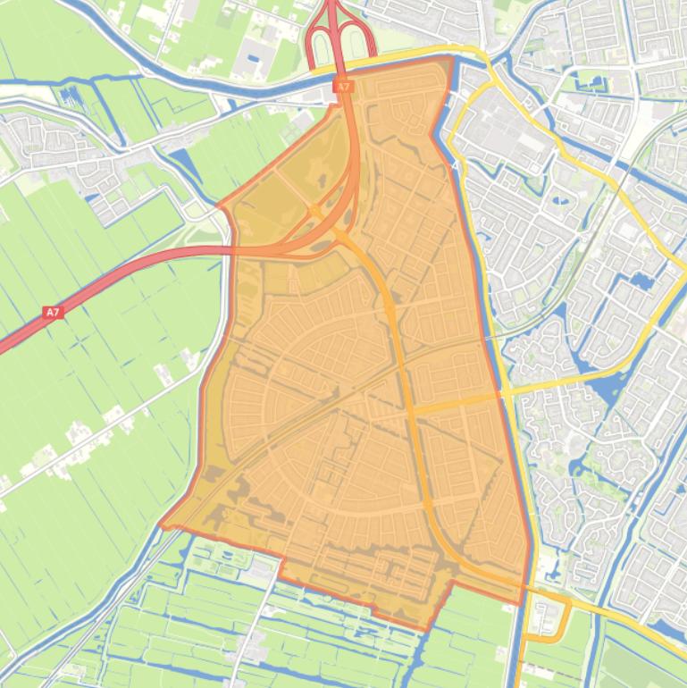 Kaart van de wijk Weidevenne.