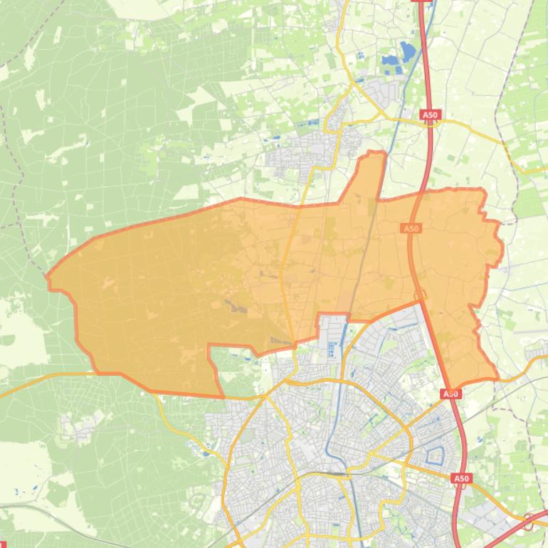 Kaart van de wijk Wenum Wiesel Beemte.